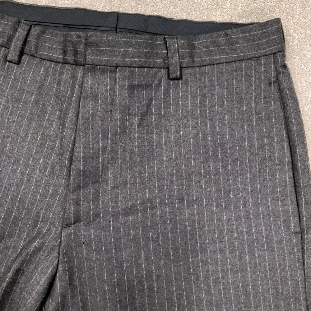 Banana Republic Pants Men 32W 30L Gray Pinstripe Gavin Wool Dress Trousers